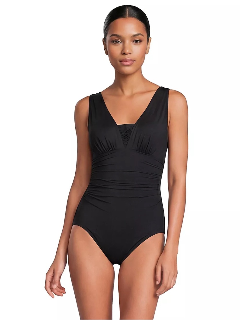 Lands End Women's New SlenderSuit Grecian Adjustable Low Leg One Piece